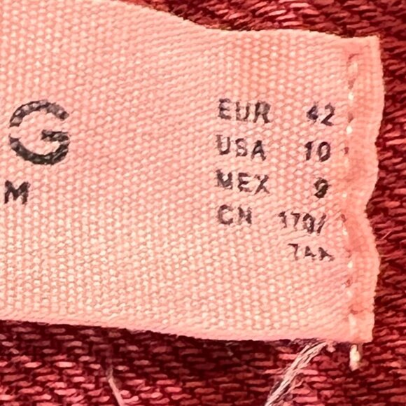 Mango Cranberry Red Garment Washed Wide Leg Full Length Jeans Size 10 - Picture 9 of 10